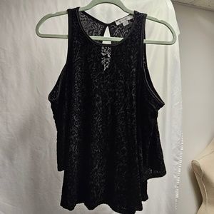 2for$20 black velvet paisley floral cold shoulder 3/4 sleeve Francesca's medium